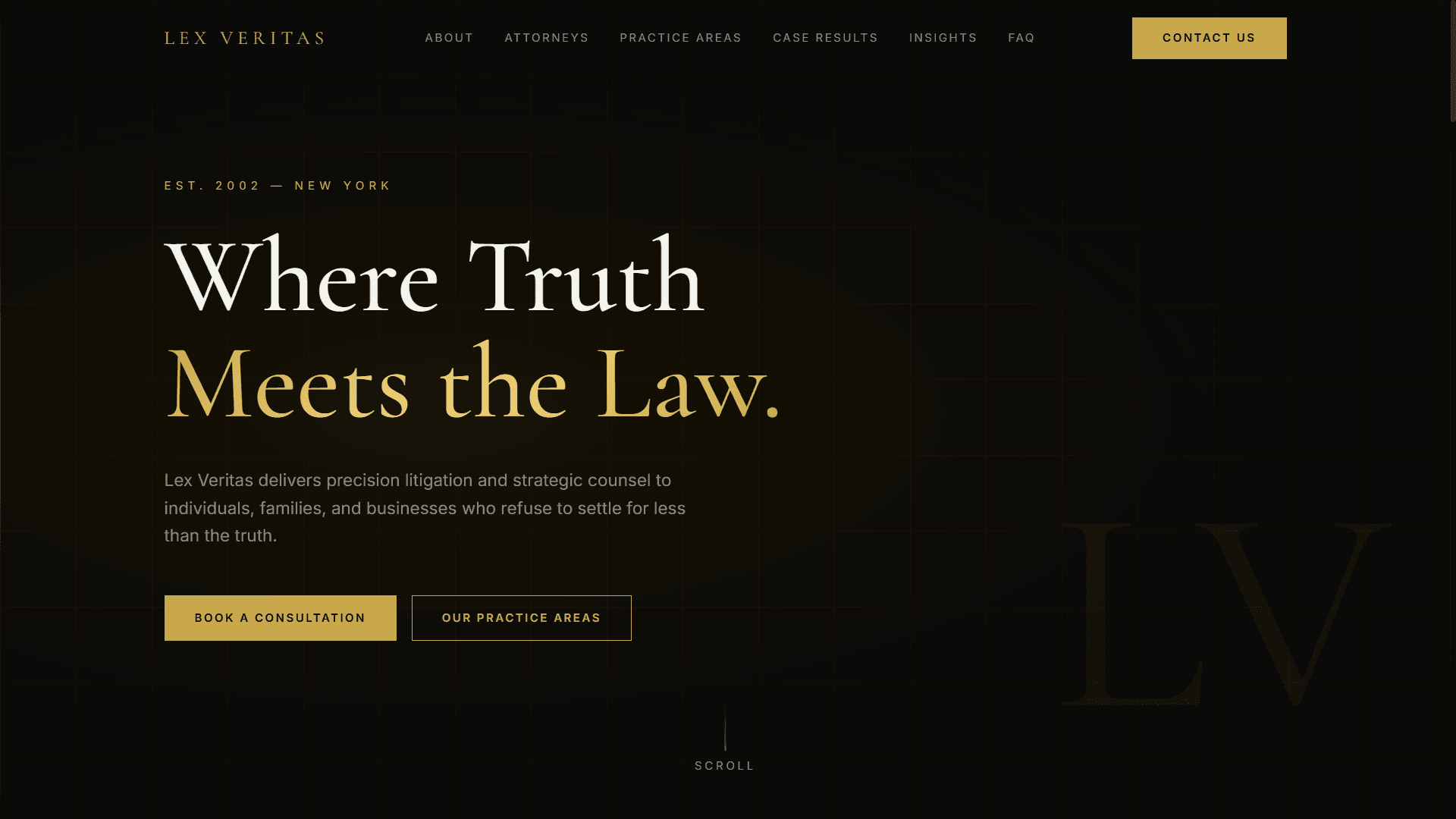 Lex Veritas — a live website built by Spectre Studio