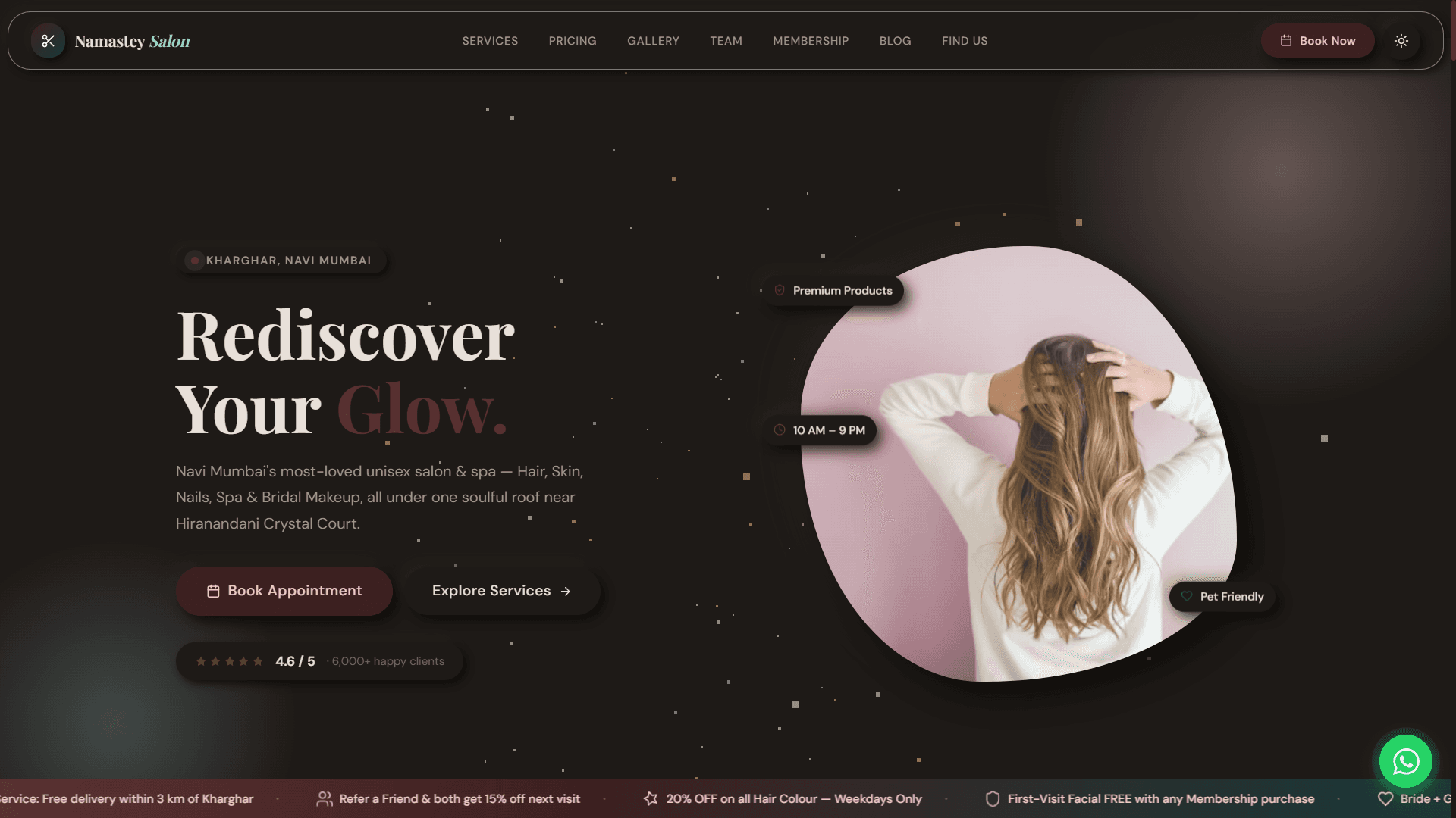 Namastey Salon — a live website built by Spectre Studio