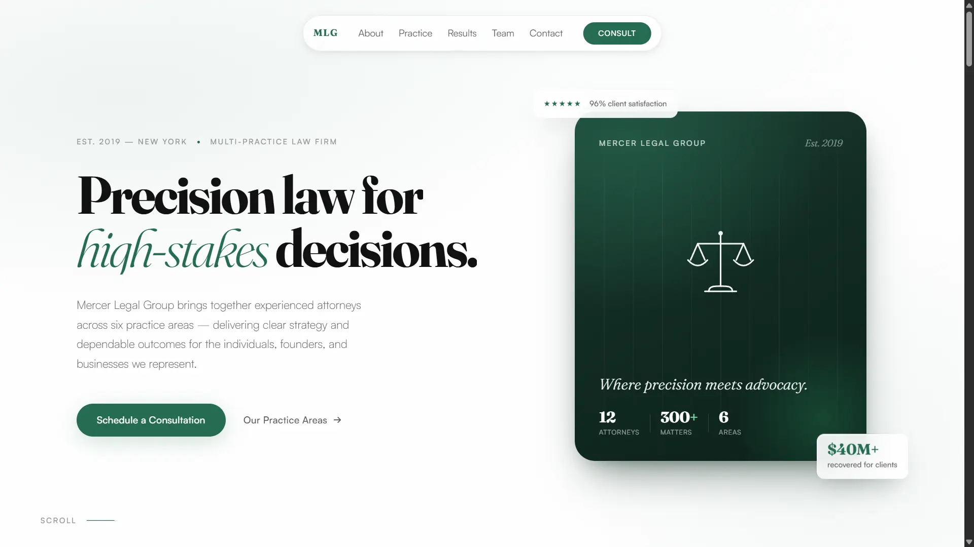 Mercer Legal Group — a live website built by Spectre Studio