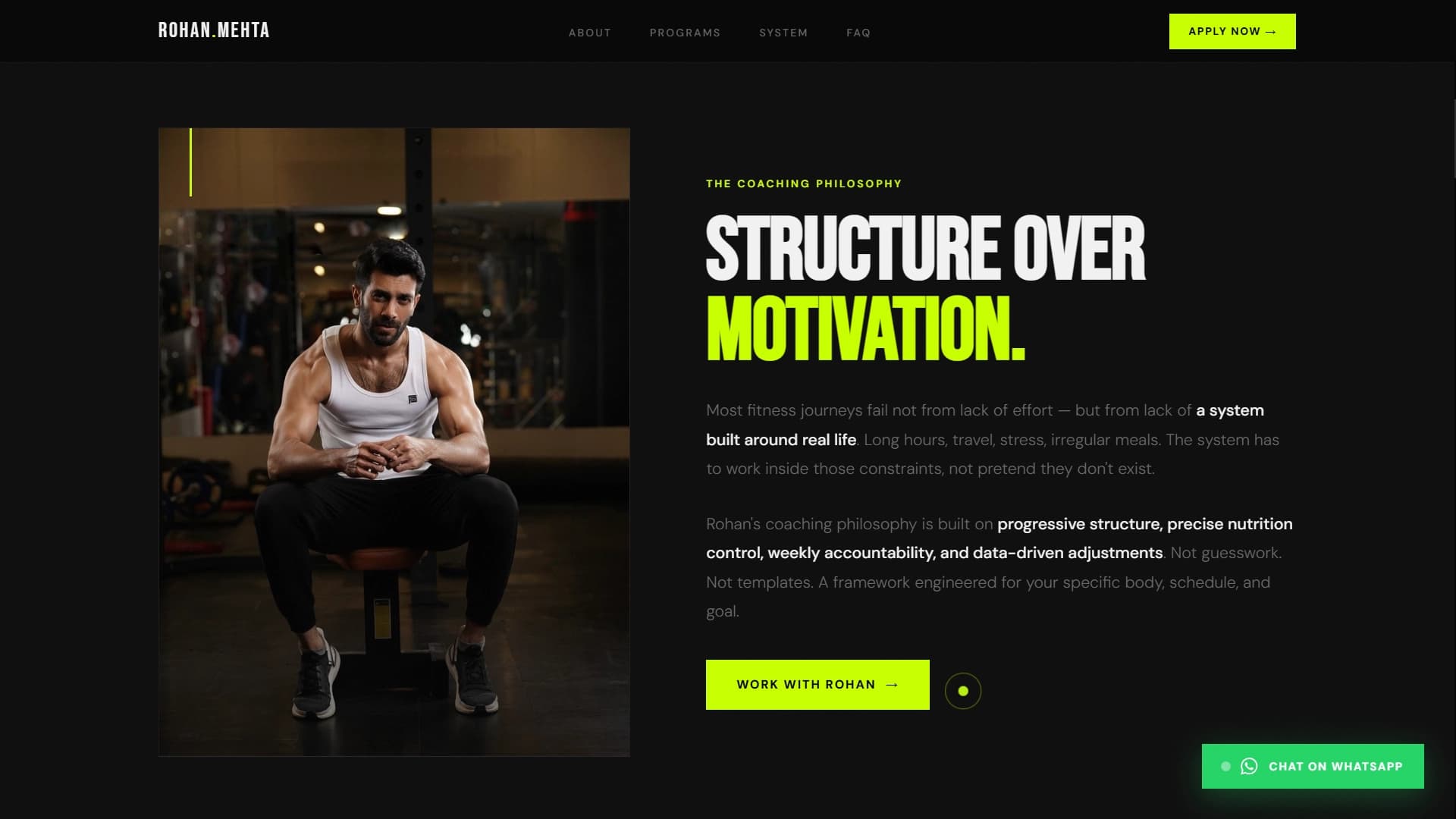 Rohan Mehta Fitness — website preview